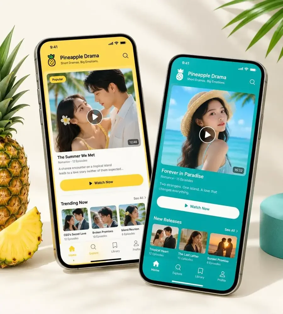 黄果短剧追剧APP - 手机短剧播放界面 黄果短剧追剧APP双端界面展示